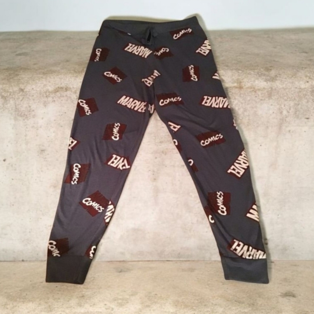 MARVAL comics Pajama bottoms gray blue size Large lounging in Fall stret…